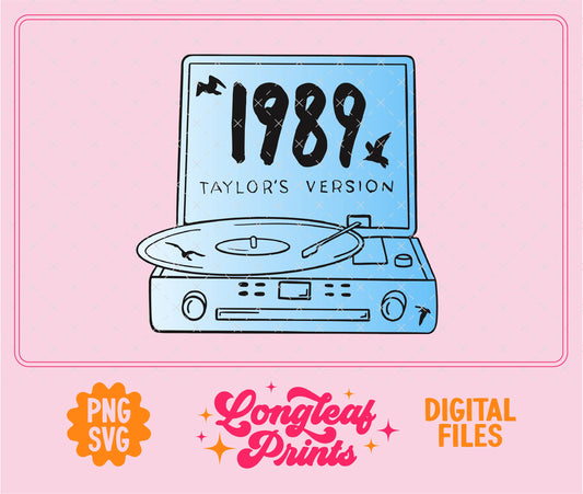 1989 Taylor's Version Record Player SVG Digital Download Design File