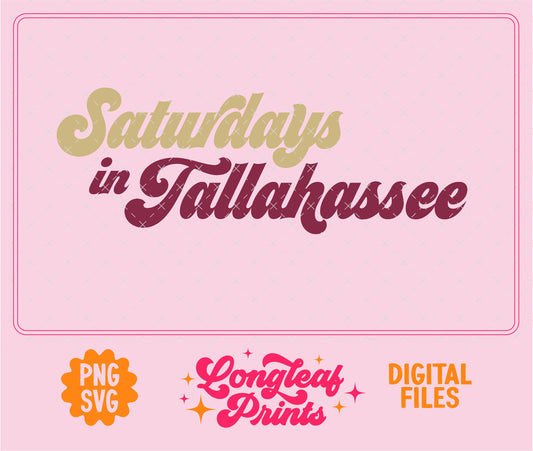Saturdays in Tallahassee Florida State SVG Digital Download Design File
