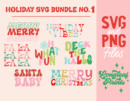 Retro Holiday SVG Bundle No. 1 Christmas SVG Digital Download Design File