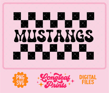 Mustangs Mascot Checker SVG Digital Download Design File