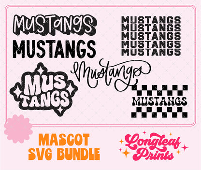 Mustangs Mascot SVG Bundle