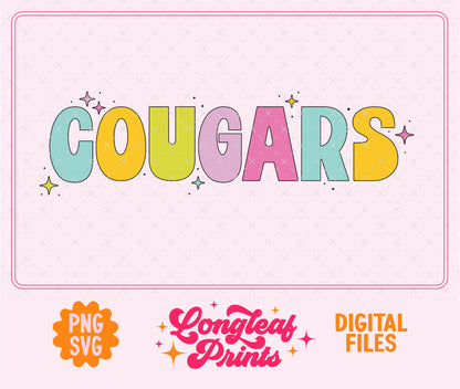 Cougars Mascot Bubble Cute SVG Digital Download Design File