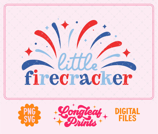 Little Firecracker July 4th SVG Digital Download Design File