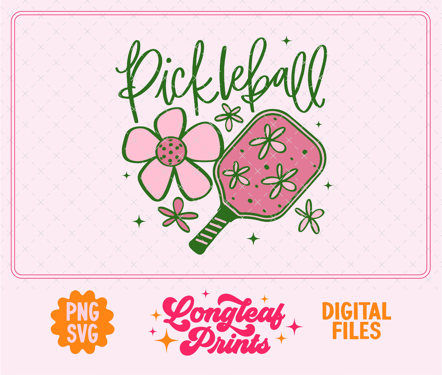 Pickleball Flowers SVG Digital Download Design File