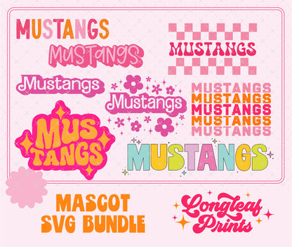 Mustangs Mascot SVG Bundle