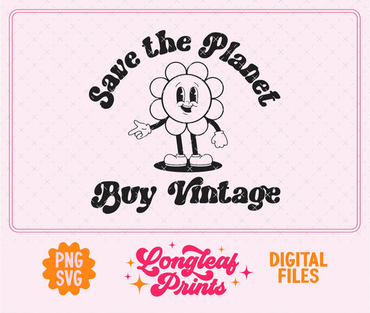 Save the Planet Buy Vintage SVG Digital Download Design File