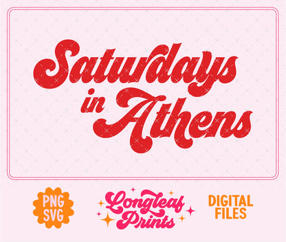 Saturdays in Athens Georgia SVG Digital Download Design File