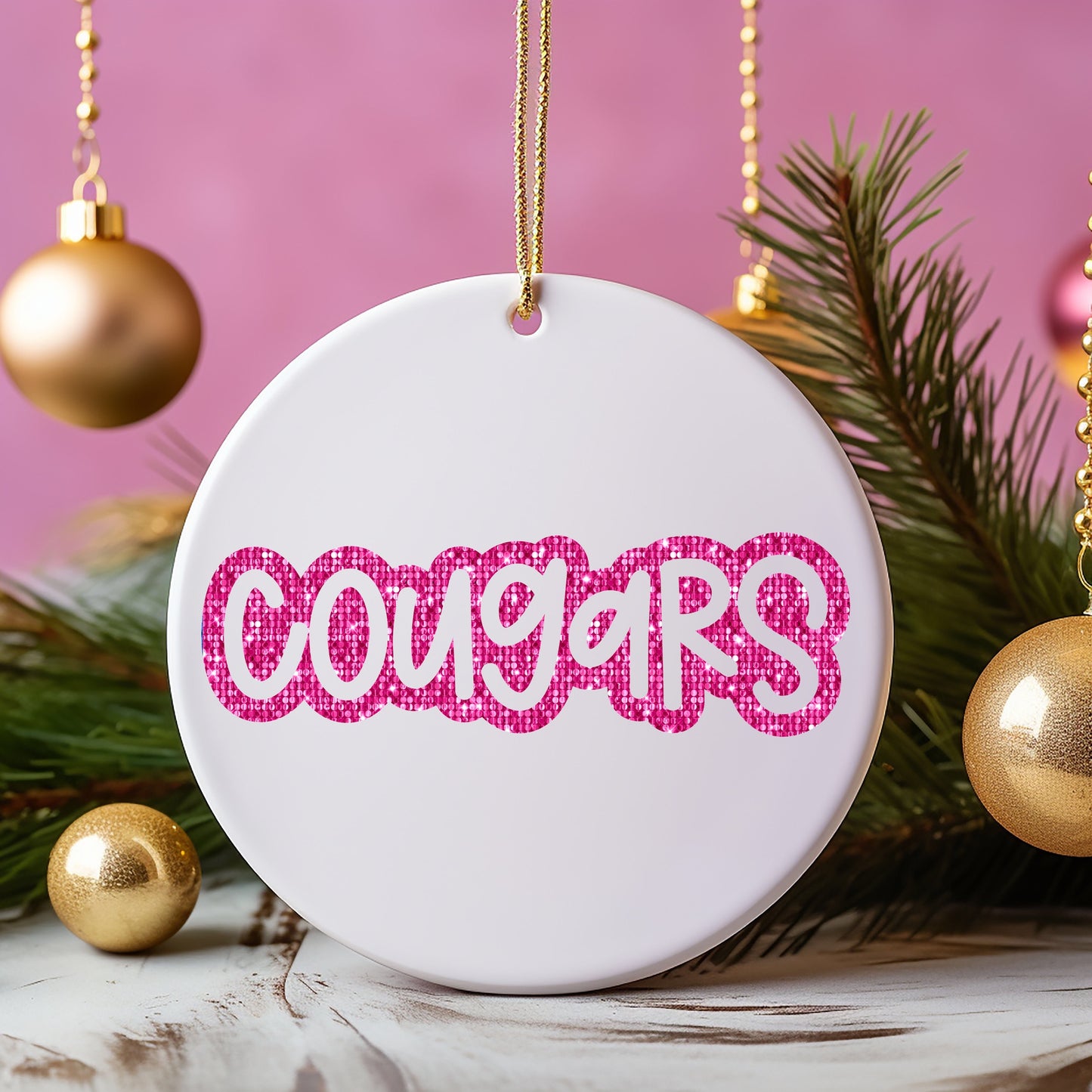 Cougars Mascot Glitter Sequin PNG Bundle