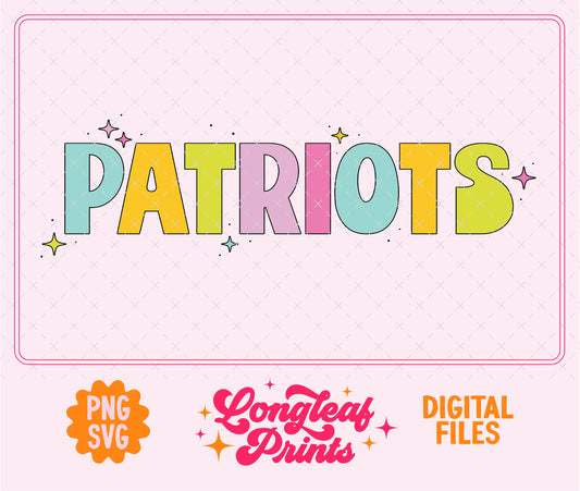 Patriots Mascot Bubble Cute SVG Digital Download Design File