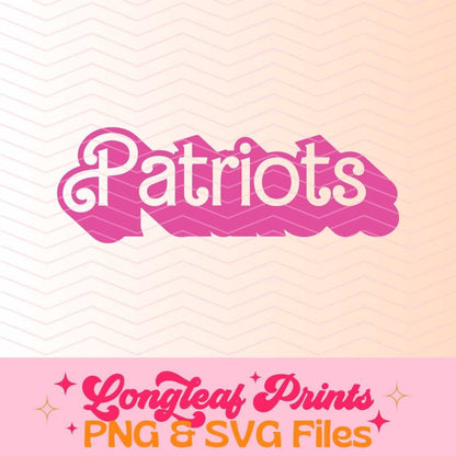 Patriots Mascot Barbie SVG Digital Download Design File