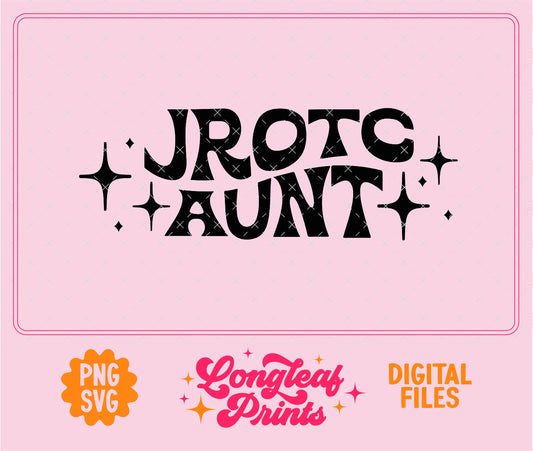 JROTC Aunt Retro Stars SVG Digital Download Design File