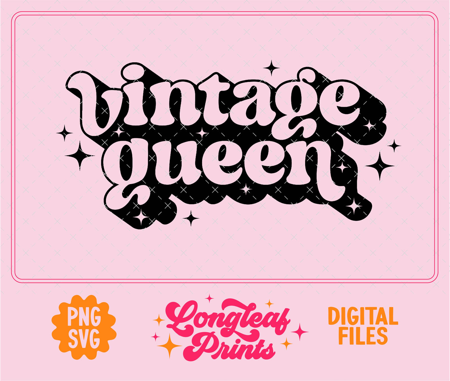 Vintage Queen SVG Digital Download Design File