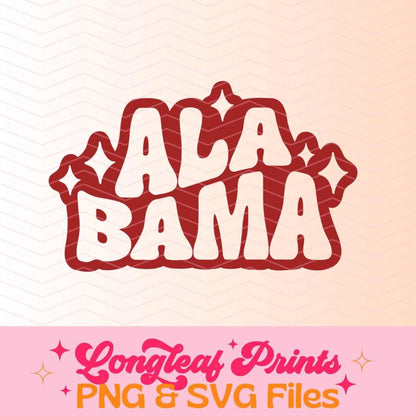 Alabama Stars Retro SVG Digital Download Design File