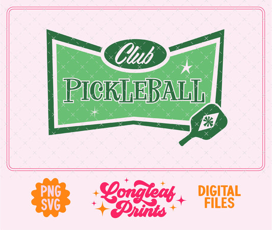 Club Pickleball SVG Digital Download Design File