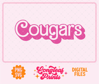 Cougars Mascot Barbie SVG Digital Download Design File