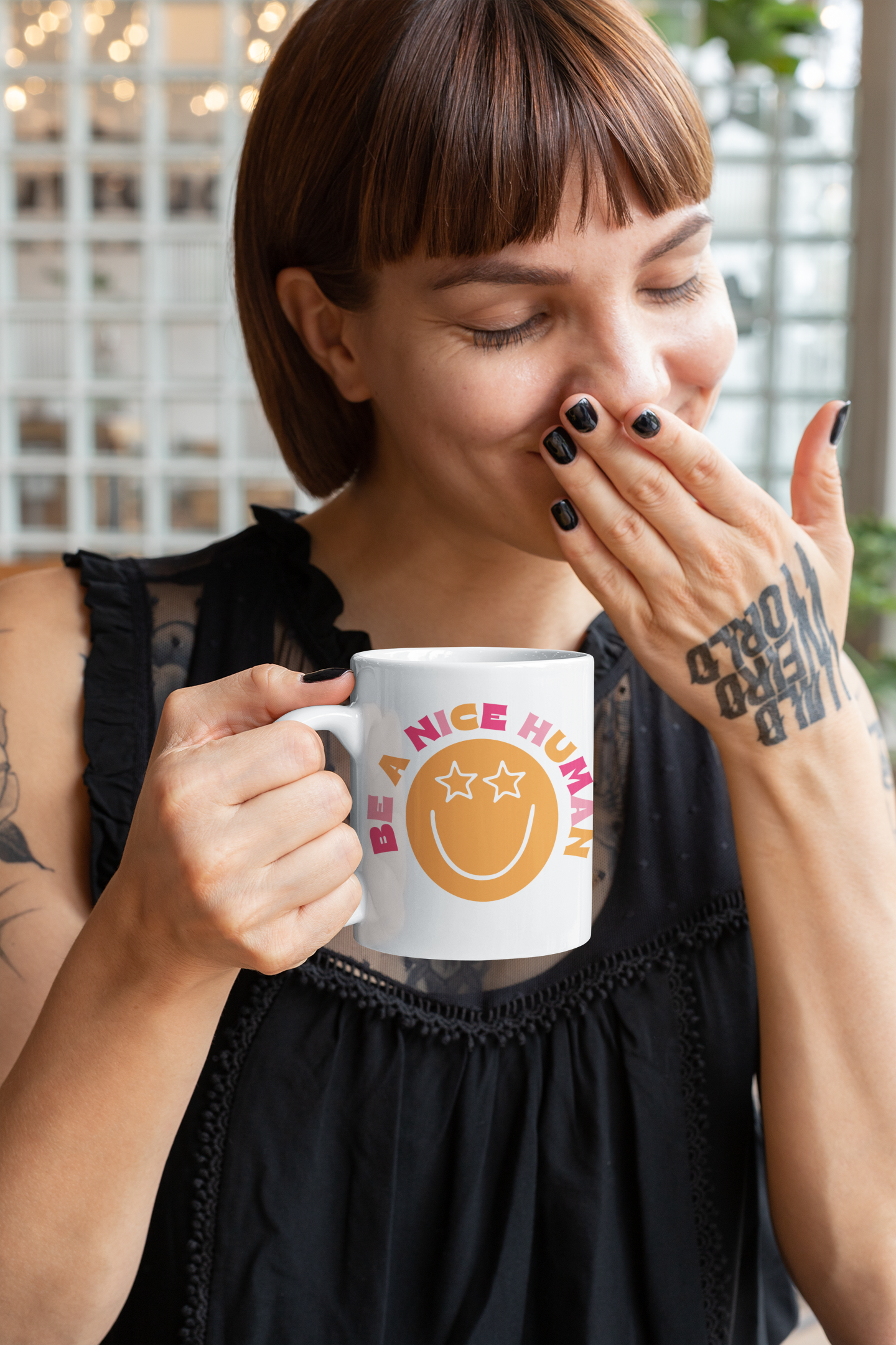 Be A Nice Human Mug Design SVG