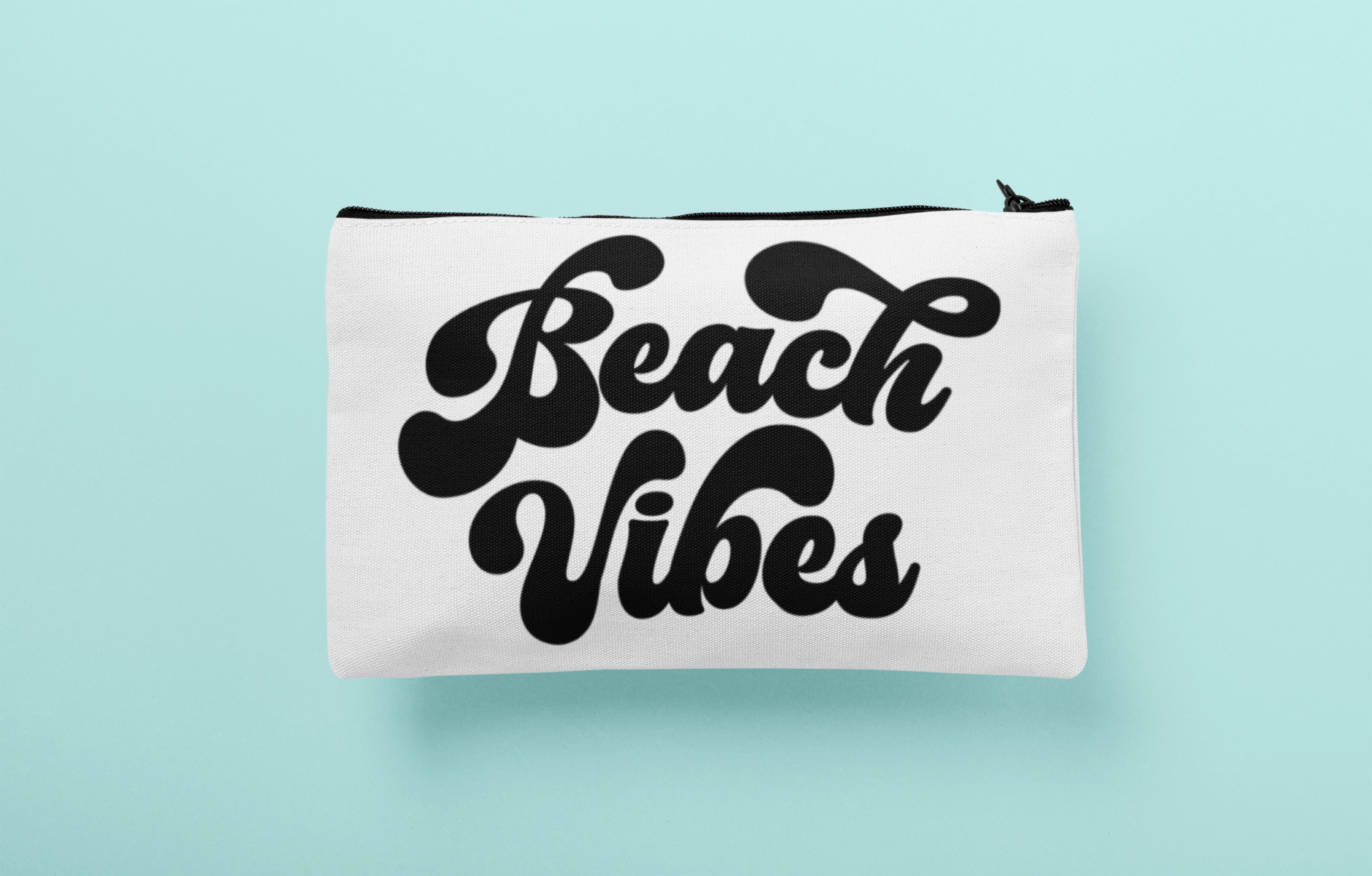 Beach Vibes Zippered Pouch Makeup Bag Design File SVG Sublimation