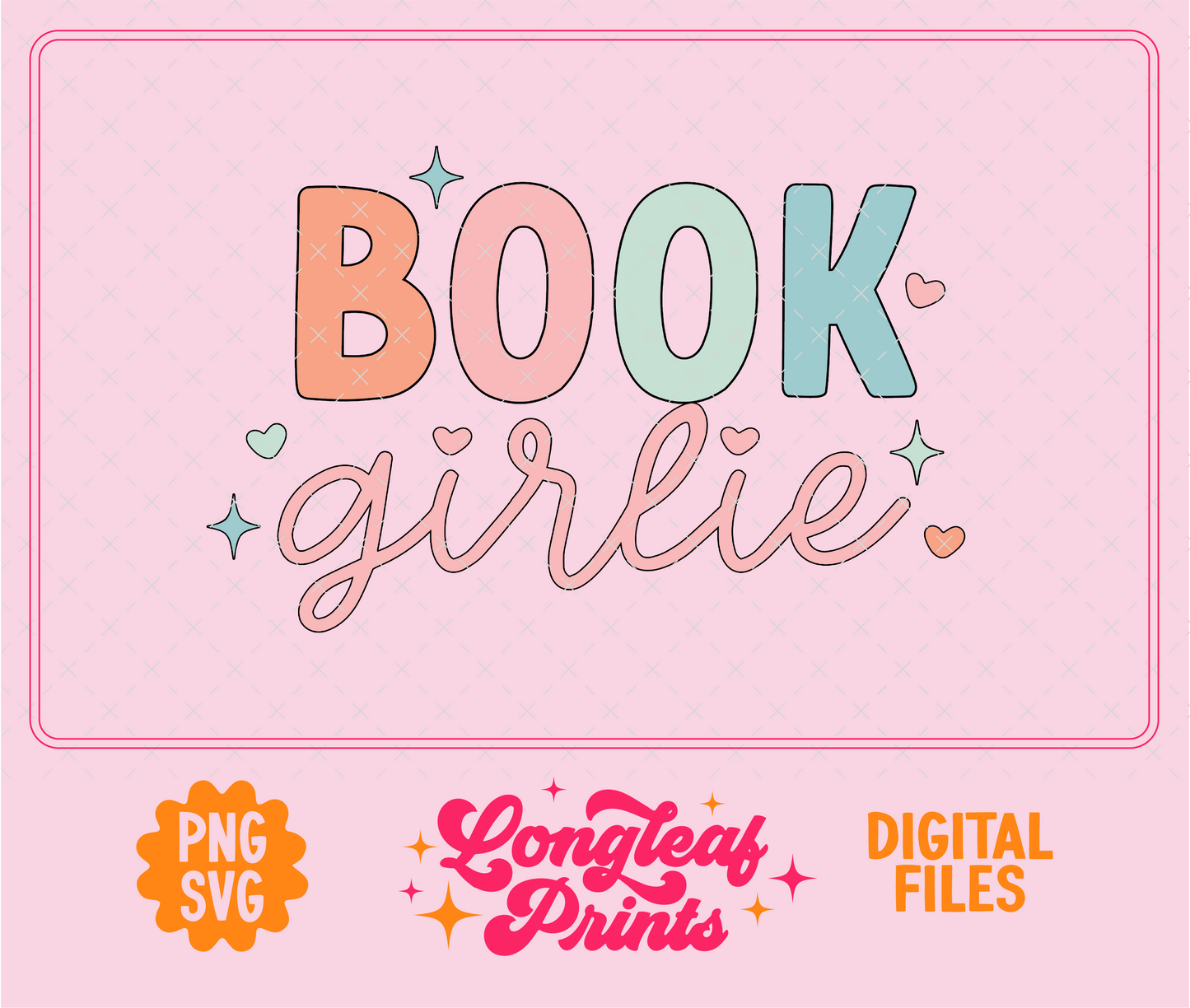 Book Girlie SVG Digital Download Design File