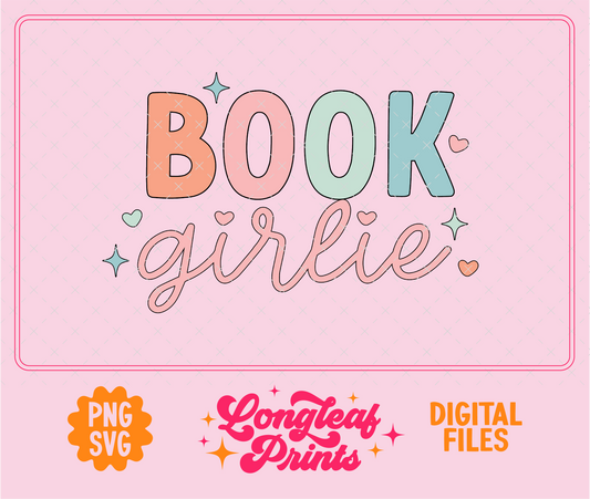 Book Girlie SVG Digital Download Design File