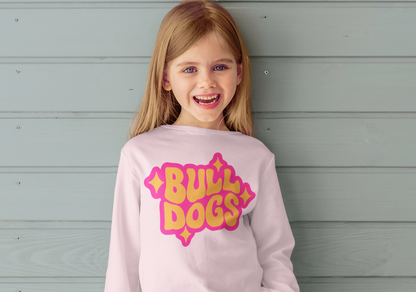 Bulldogs Pink Retro Mascot Shirt Design SVG