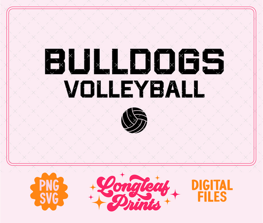 Bulldogs Volleyball SVG Digital Download Design File