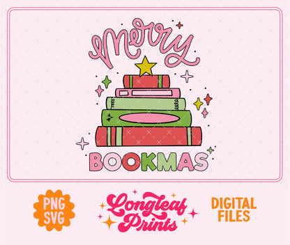 Merry Bookmas SVG Digital Download Design File