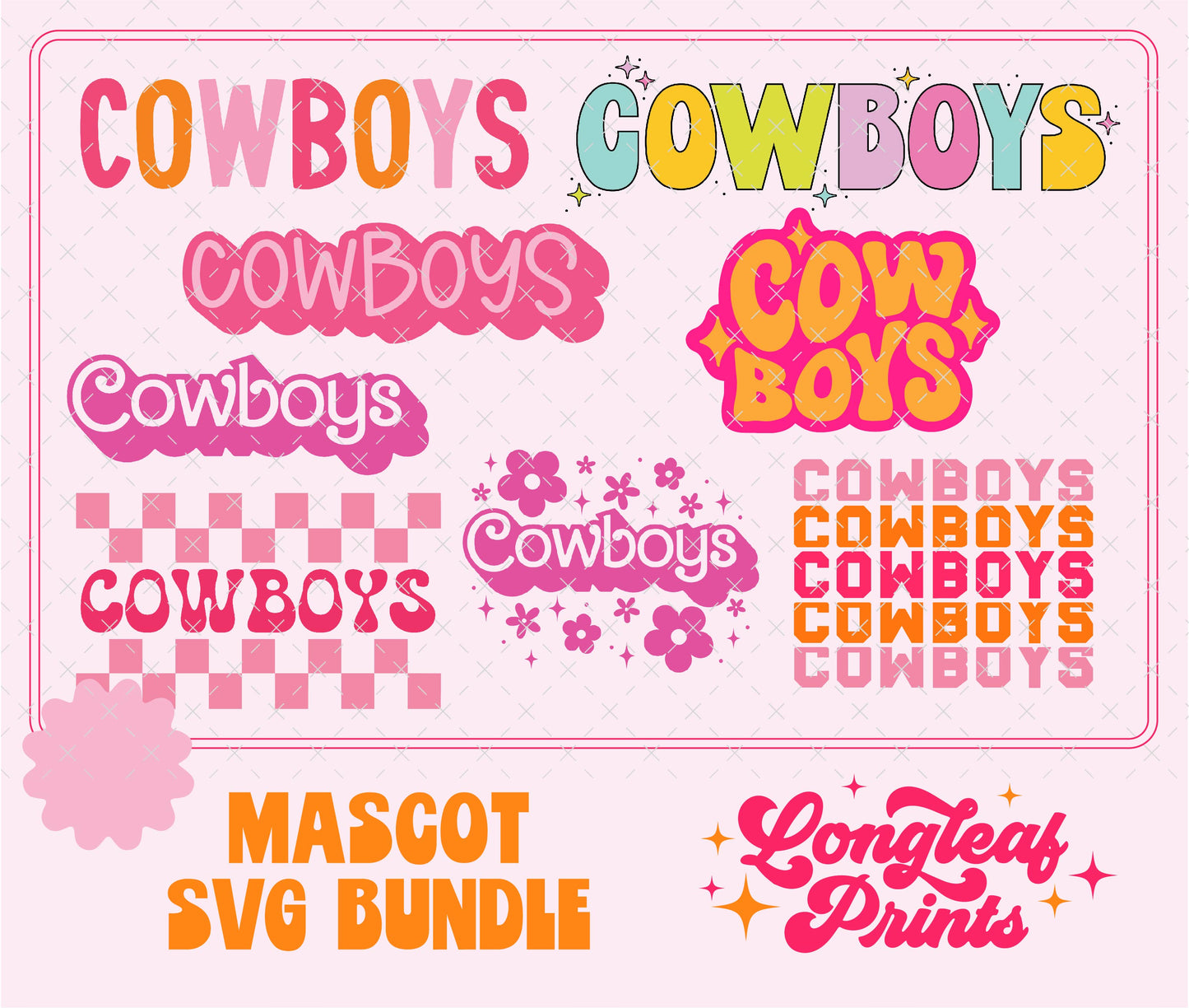 Cowboys Mascot SVG Bundle