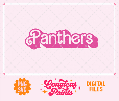 Panthers Mascot Barbie SVG Digital Download Design File