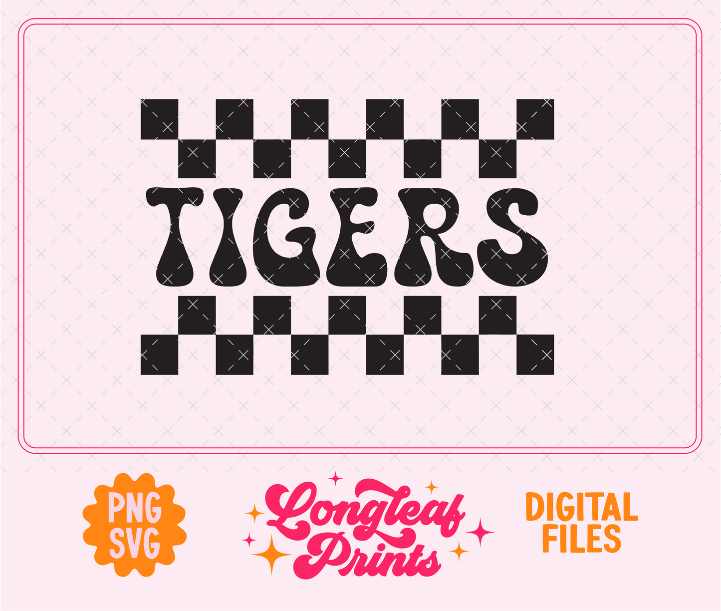 Tigers Checker Mascot SVG Digital Download Design File