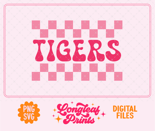 Tigers Checker Mascot SVG Digital Download Design File