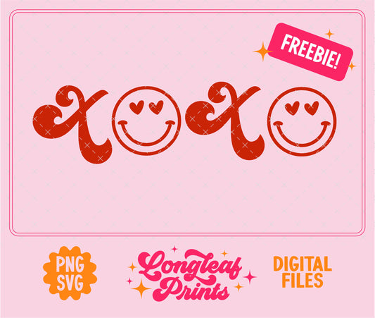 XOXO Happy Face Digital Download Design File