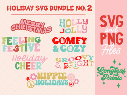 Retro Holiday SVG Bundle No. 2 Christmas SVG Digital Download Design File