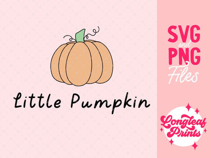 Little Pumpkin Fall SVG Digital Download Design File