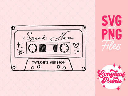 Speak Now Taylor's Version Mixtape SVG Digital Download Design File