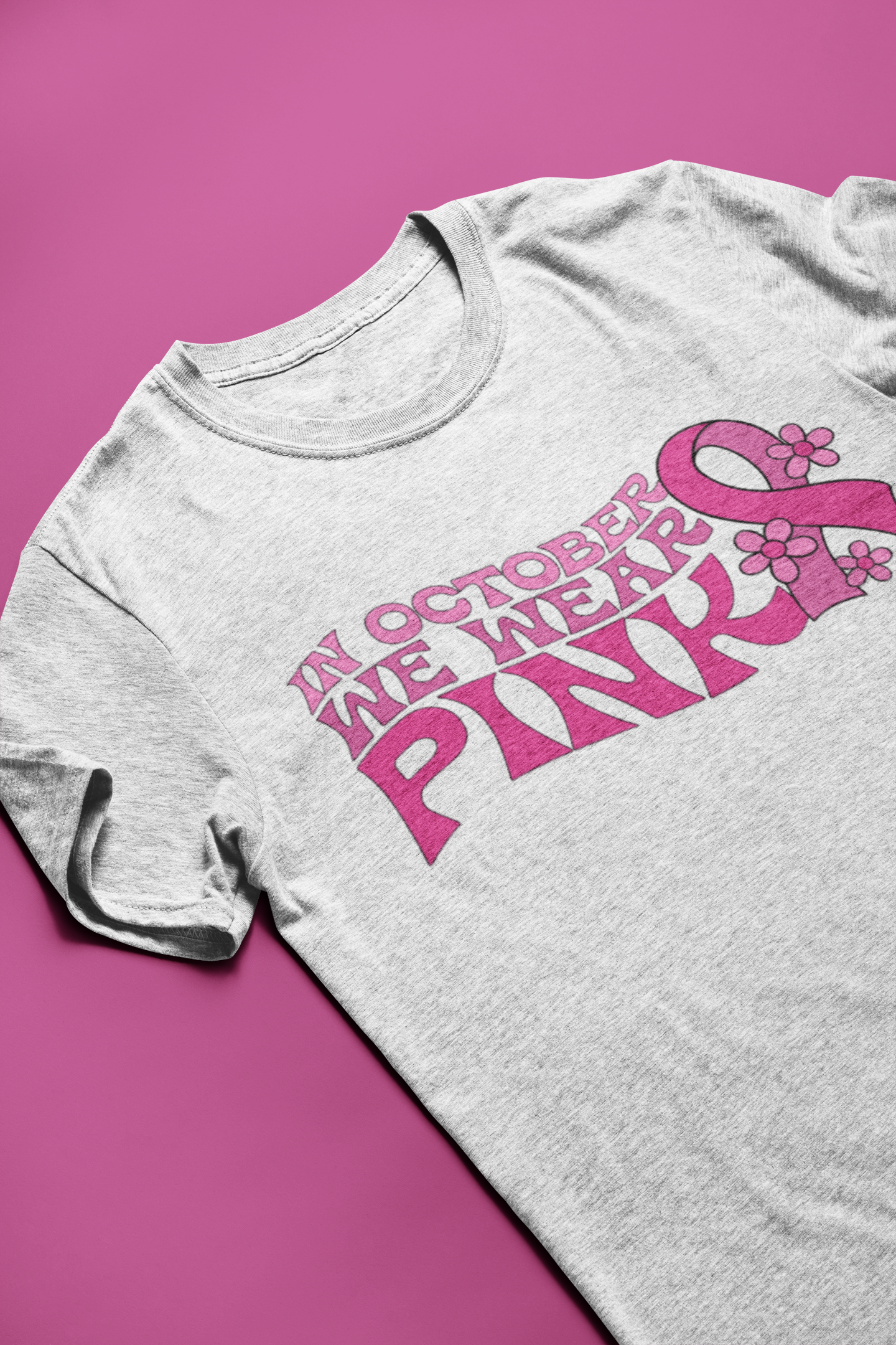 In October We Wear Pink Breast Cancer Awareness SVG Digital Download Design File