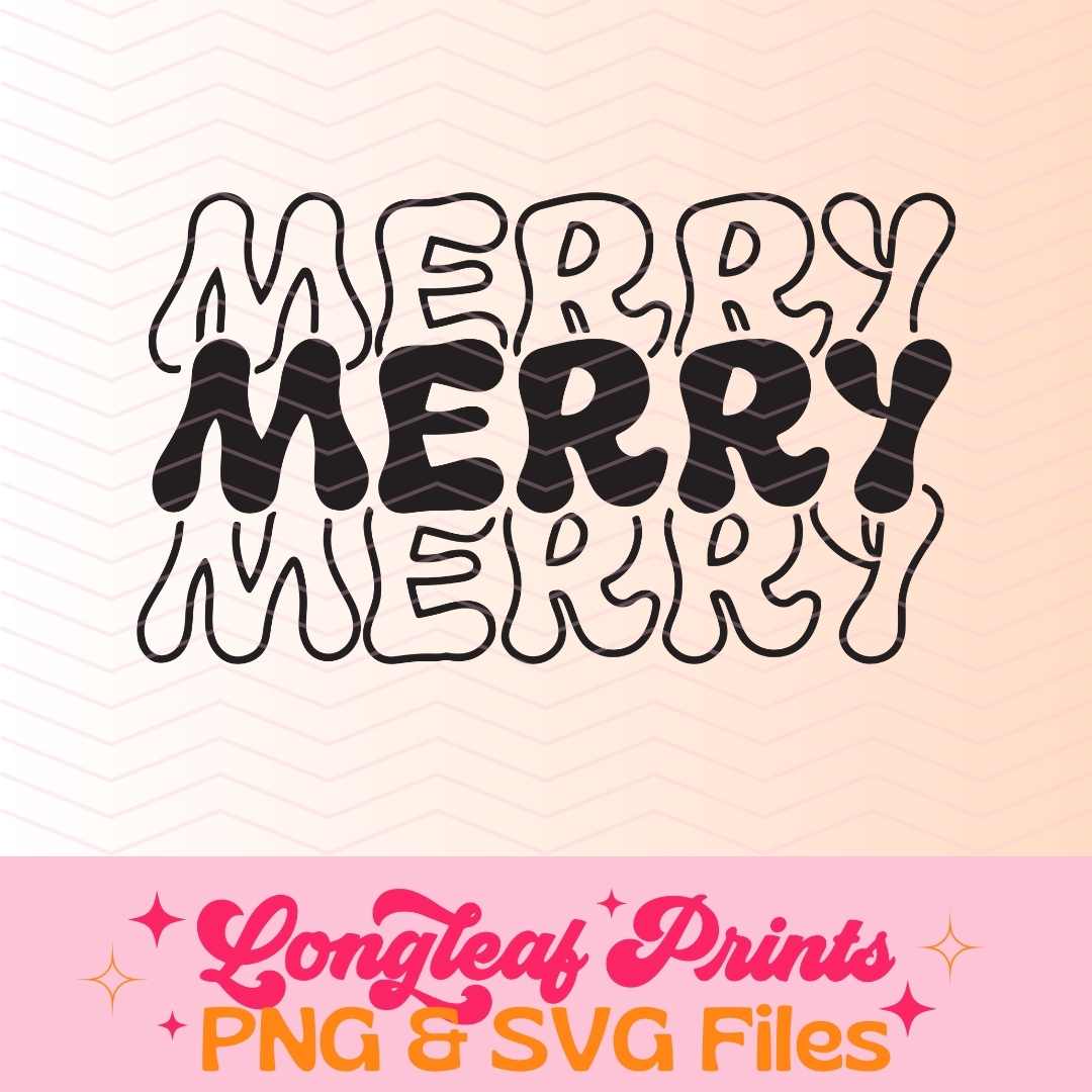 Merry Merry Merry Holiday Christmas SVG Digital Download Design File