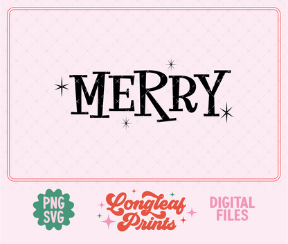 Merry Retro Holiday Christmas SVG Digital Download Design File