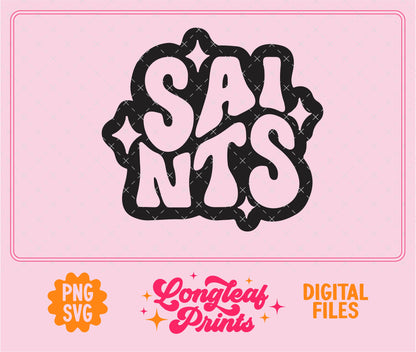 Saints Retro Stars Mascot SVG Digital Download Design File