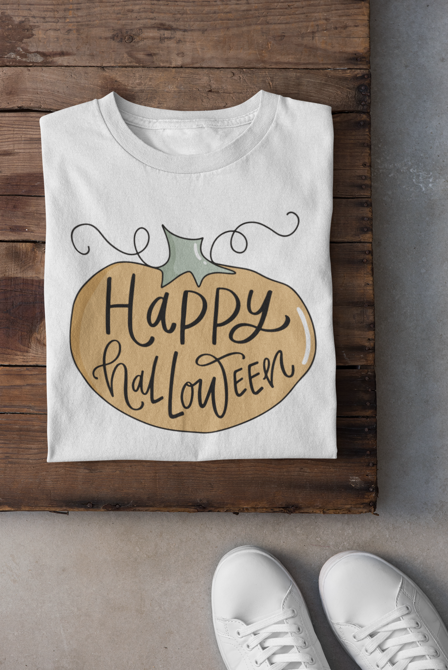 Happy Halloween Handlettered T-Shirt Design Cute