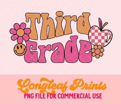 Third Grade is Groovy PNG Digital Download Design File