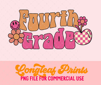 Fourth Grade is Groovy PNG Digital Download Design File