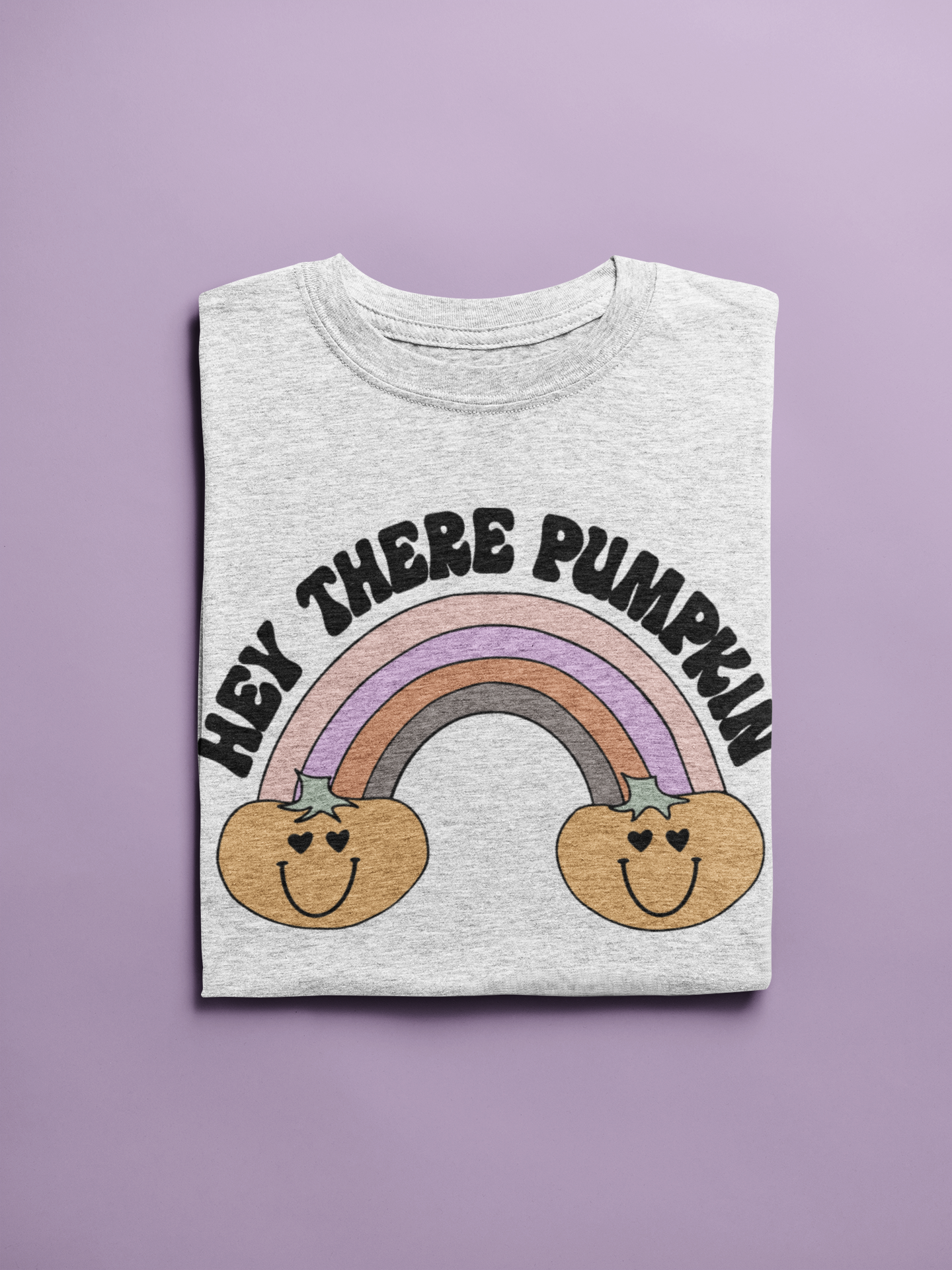 Hey There PUmpkin Sublimation Design T-Shirt Cute Pumpkin Rainbow
