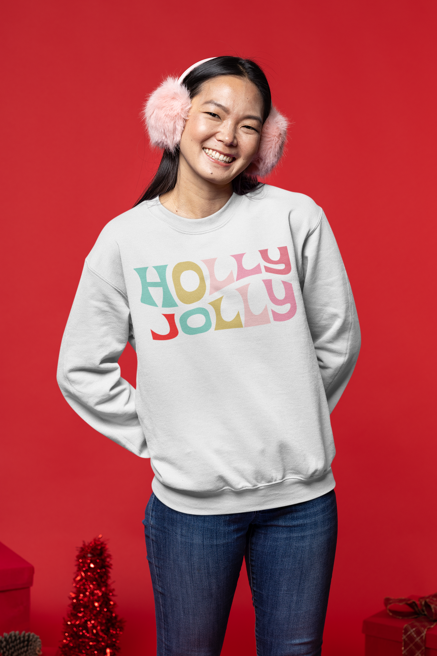Holly Jolly Groovy Sweatshirt Design SVG