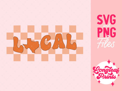 Texas Retro Checkerboard SVG Digital Download Design File