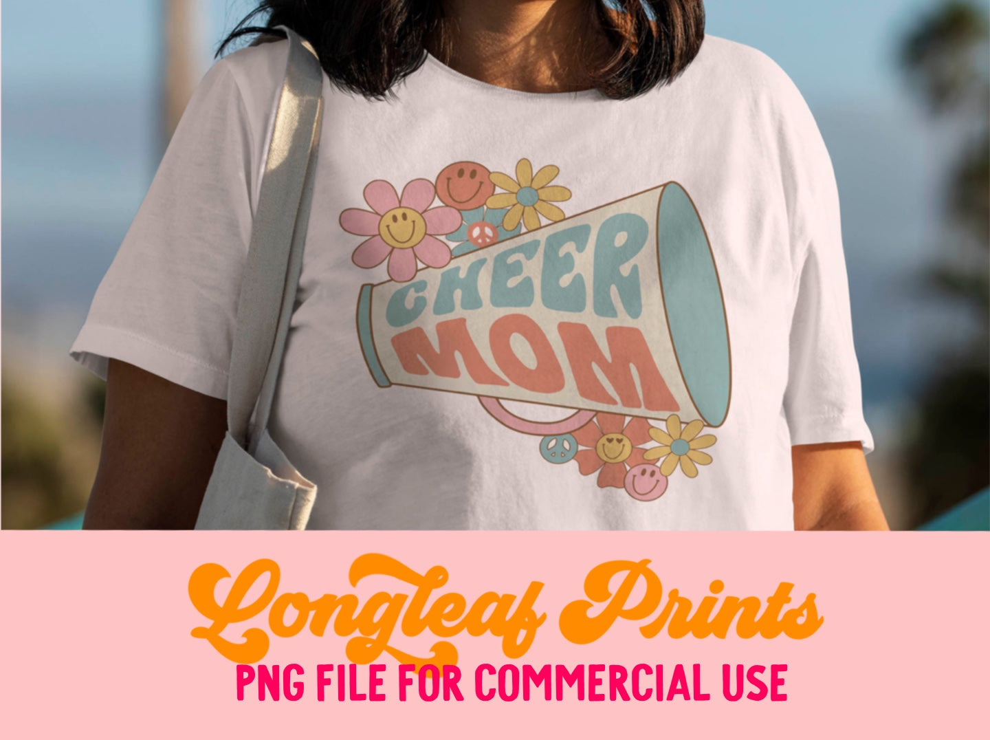 Cheer Mom Groovy PNG Digital Download Design File