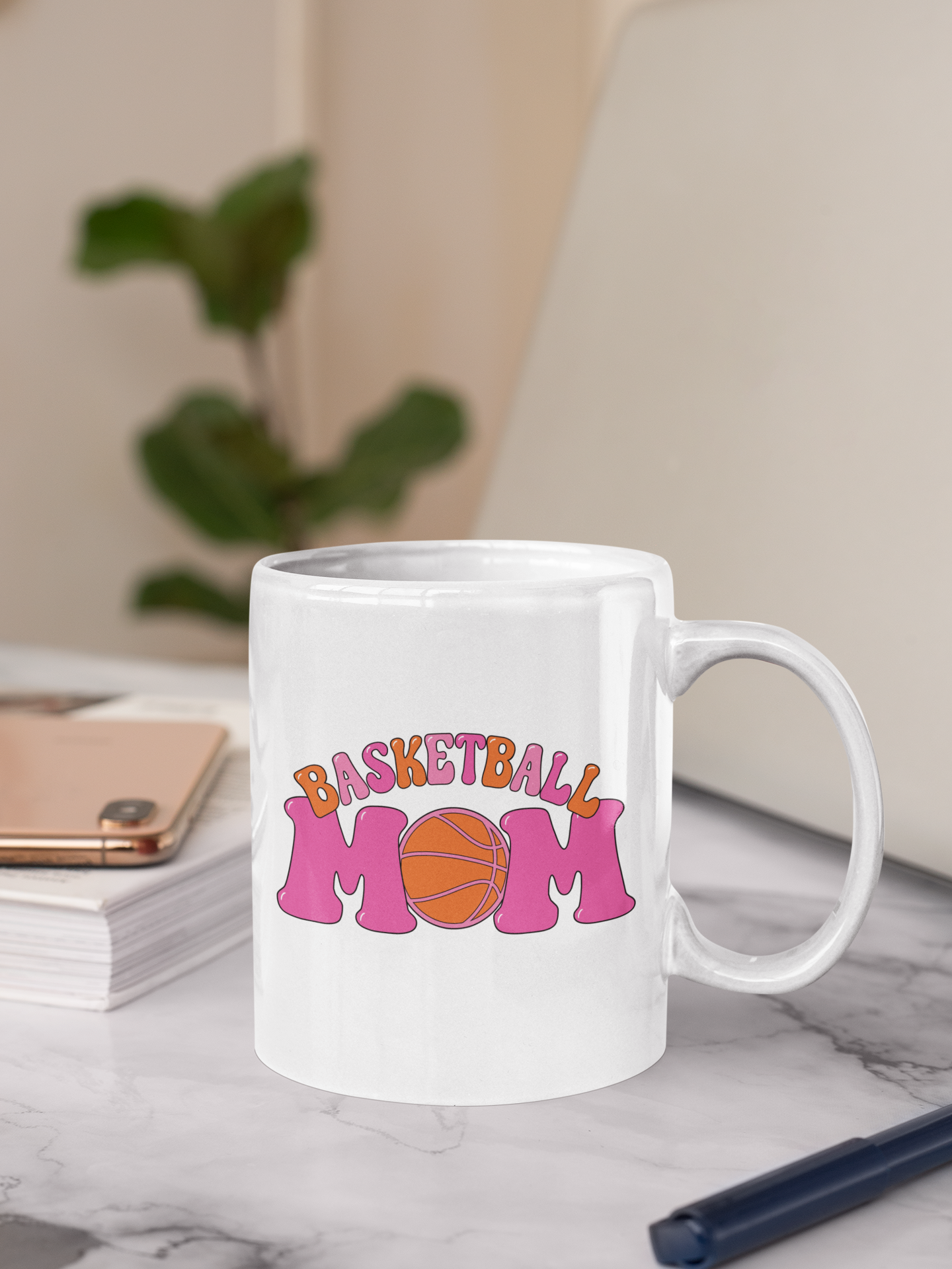 Pink Basketball Mom Mug Design SVG