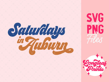 Saturdays in Auburn Alabama SVG Digital Download Design File