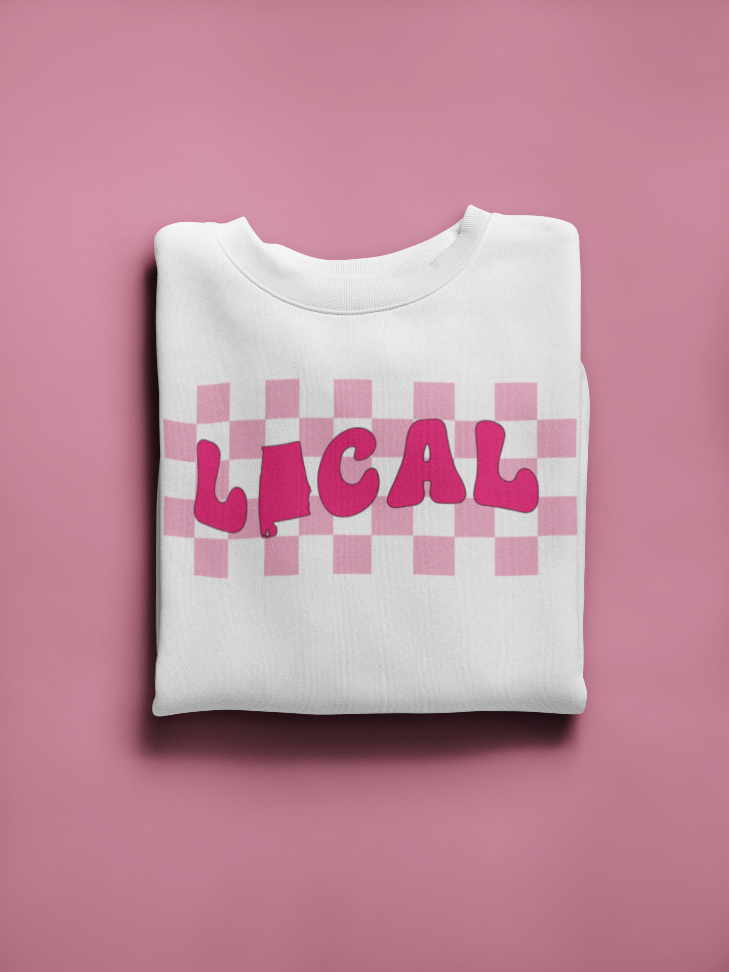 Local Alabama Retro Checkerboard Sweatshirt Design SVG DTF