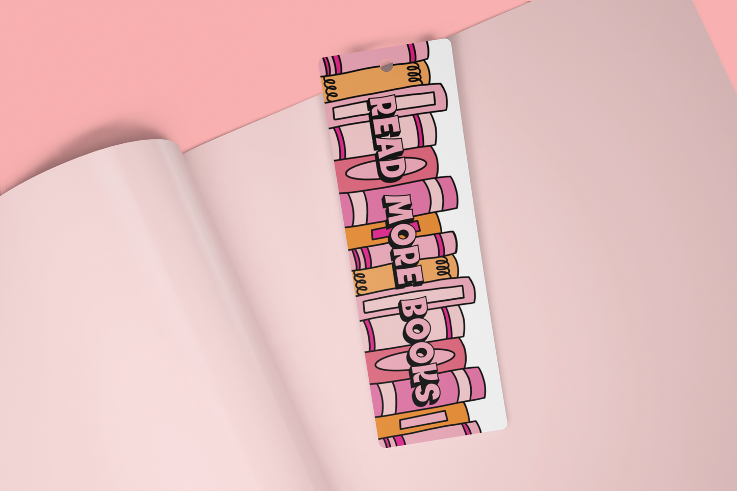 Set of 4 Printable Retro Pink Bookmarks Digital Download File