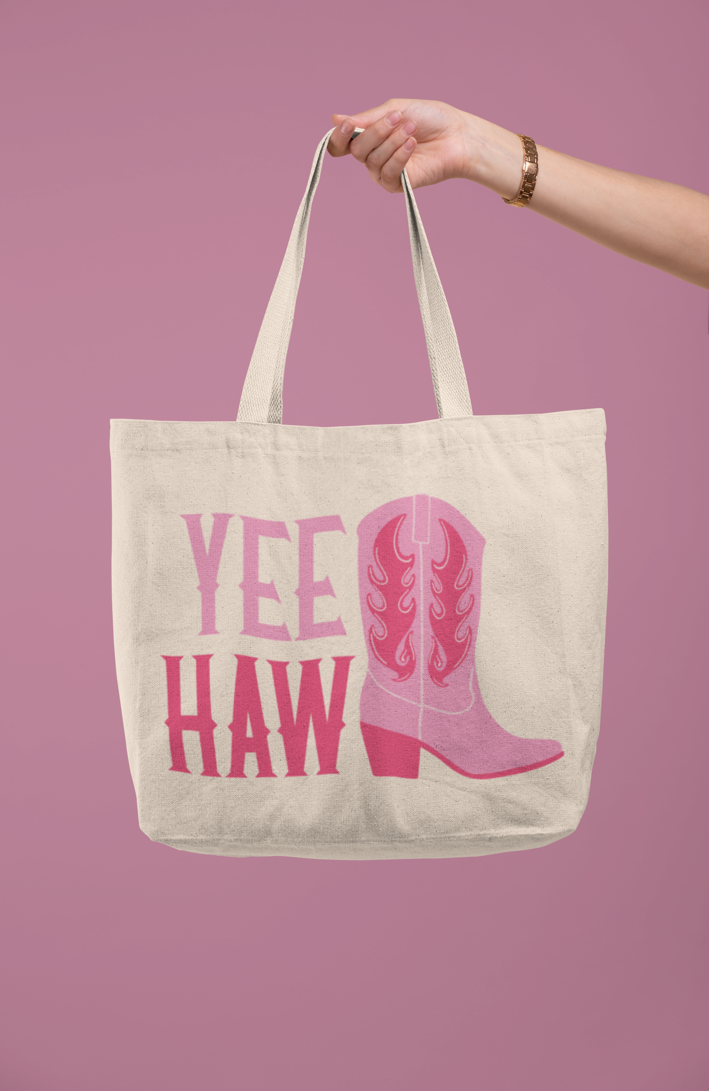 Yee Haw Cowgirl Tote Bag SVG PNG